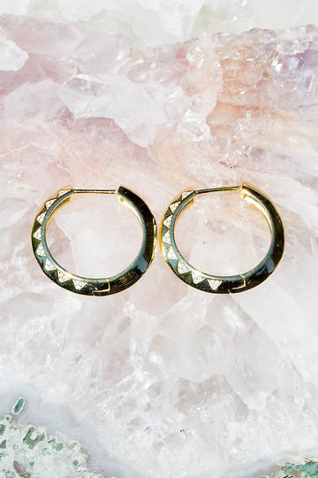 diamond triangle hoop earrings